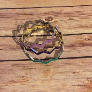 Set of 3 Chevron Fashion Bangle Bracelets